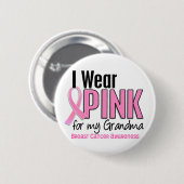 Ich trage Rosa für meinen Brustkrebs der Button (Vorne & Hinten)