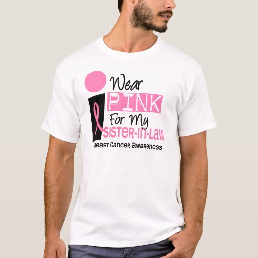 Ich trage Rosa für meinen Brustkrebs der T-Shirt (Vorderseite)
