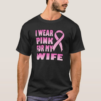 Ich trage Rosa für meinen Ehefrau-Schwarz-T - T-Shirt