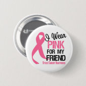 Ich trage Rosa für meinen Freund Button (Vorne & Hinten)