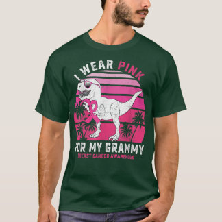 Ich trage Rosa für meinen Grammy T Rex Dinosaurier T-Shirt