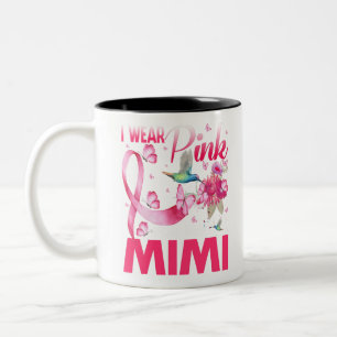 Ich trage Rosa für meinen Mimi Hummingbird Brustkr Zweifarbige Tasse