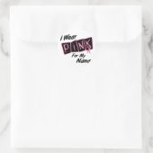 Ich trage Rosa für meinen Nana 8 Brustkrebs Runder Aufkleber (Tasche)