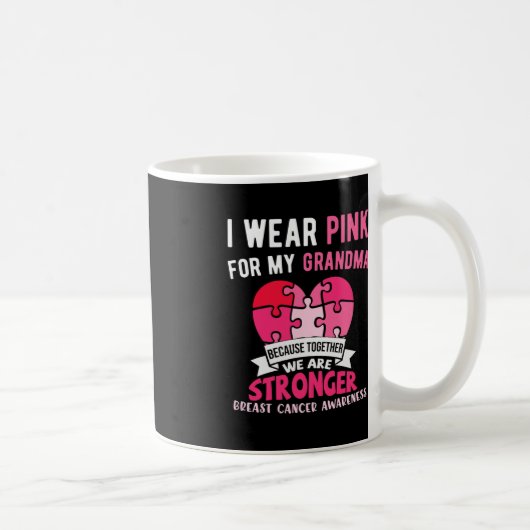 Ich trage Rosa für meinen Oma-Elefanten-Brustkrebs Kaffeetasse (Rechts)