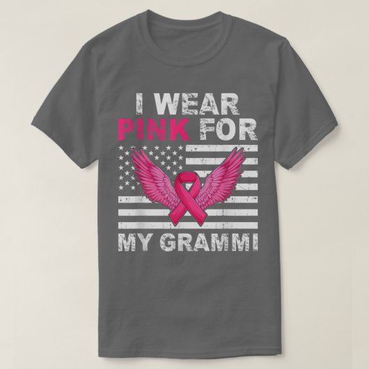 Ich trage Rosa für meinen rosa Grammi-Ribbon-Brust T-Shirt (Design vorne)
