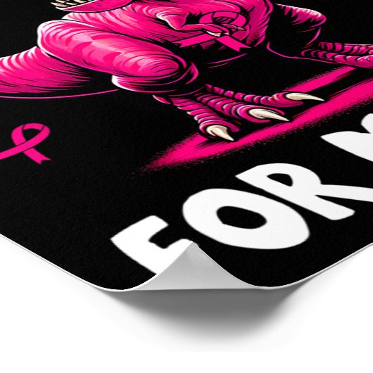 Ich trage Rosa für meinen T-rex Dinosaurier Brustk Poster (Ecke)