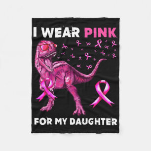 Ich trage Rosa für meinen Tochter-Dinosaurier-Brus Fleecedecke