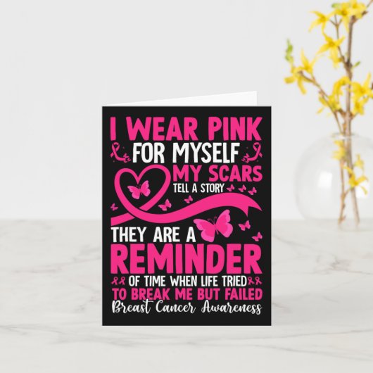 Ich trage Rosa für mich selbst, meine Narben erzäh Karte (Gelbe Blume)