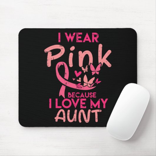 Ich trage Rosa I Liebe meine Tante Brustkrebs Bewu Mousepad (Mit Mouse)
