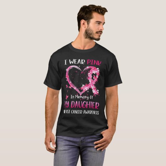 Ich trage Rosa im Gedächtnis an den Brustkrebs mei T-Shirt (Vorne ganz)
