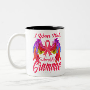 Ich trage Rosa im Gedächtnis an meinen Brustkrebs Zweifarbige Tasse