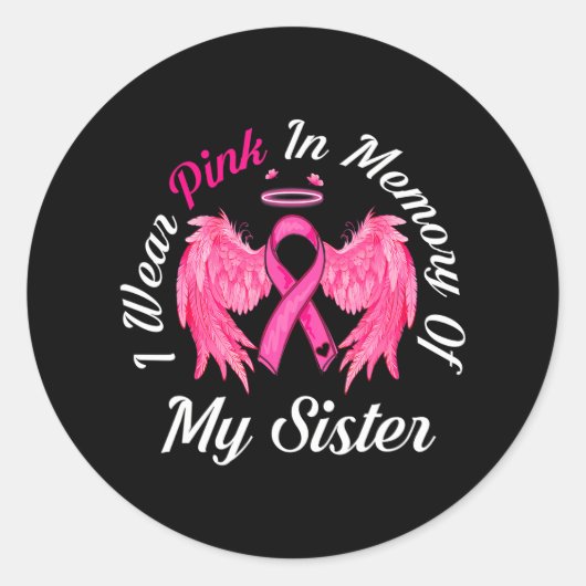 Ich trage Rosa im Gedächtnis des Brustkrebses der  Runder Aufkleber (Vorderseite)