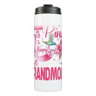 Ich trage Rosa im Gedächtnis für meine Großmutter Thermosbecher