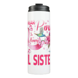 Ich trage Rosa im Gedächtnis für meine Schwester. Thermosbecher