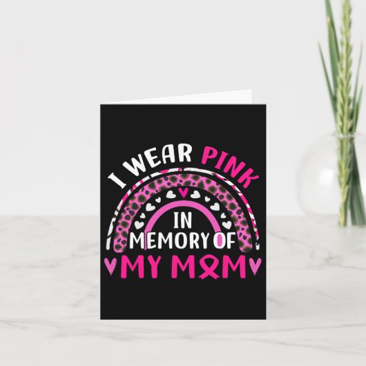 Ich trage Rosa im Gedenken an den Brustkrebs meine Karte (Vorderseite)