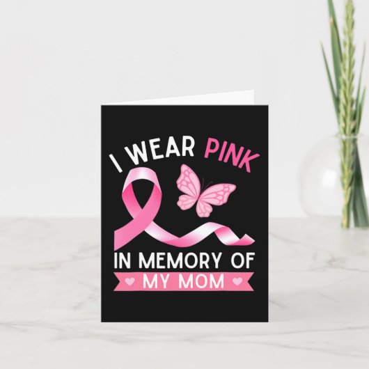 Ich trage Rosa im Gedenken an den Brustkrebs meine Karte (Vorderseite)