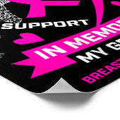 Ich trage Rosa im Gedenken an meinen Oma-Brustkreb Poster (Ecke)