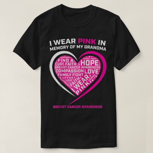 Ich trage Rosa im Gedenken an meinen Oma-Brustkreb T-Shirt (Design vorne)