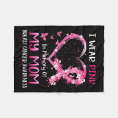 Ich trage Rosa in Erinnerung an meine Mama Brustkr Fleecedecke (Vorderseite (Horizontal))