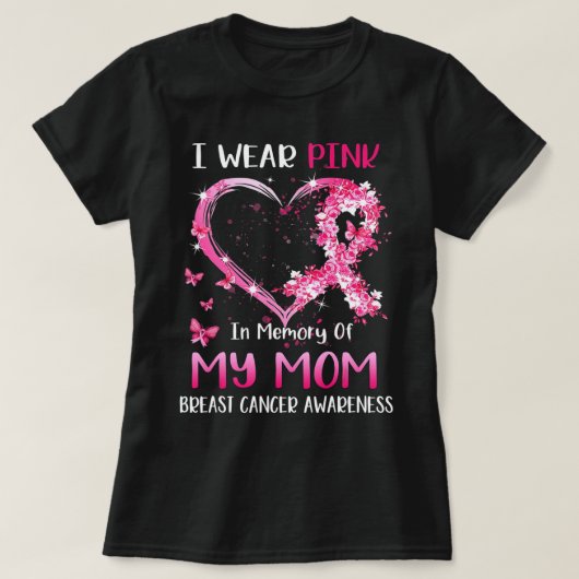 Ich trage Rosa in Erinnerung an meine Mama Brustkr T-Shirt (Design vorne)