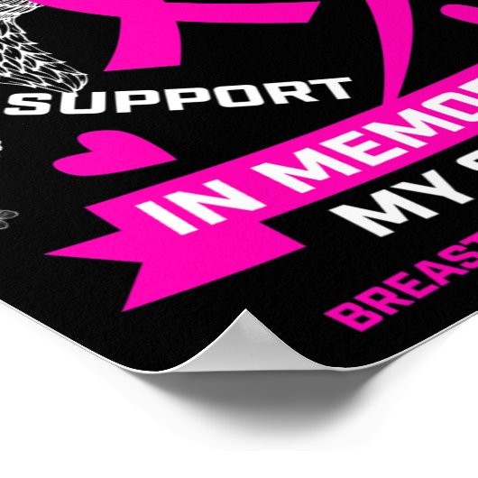 Ich trage Rosa in Erinnerung an meinen Schwester B Poster (Ecke)