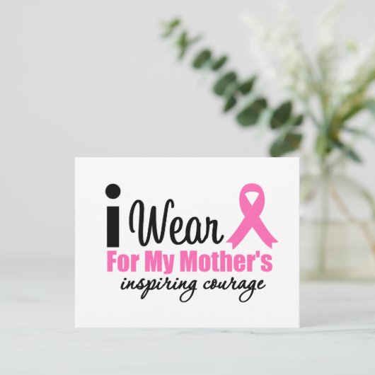 Ich trage Rosa wegen des Inspirierend Mutes meiner Postkarte (Stehend Vorderseite)