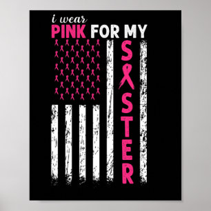 Ich trage Rosa wegen meiner Schwester Brustkrebs B Poster