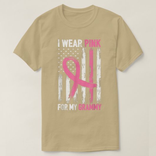 Ich trage Rosa wegen meines grauen Brustkrebs T-Shirt (Design vorne)