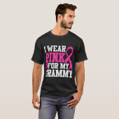 Ich trage Rosa wegen meines grauen Brustkrebs T-Shirt (Vorne ganz)