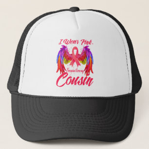 Ich trage Rosa, weil ich meine Cousin-Wings-Brust Truckerkappe