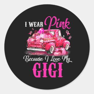 Ich trage Rosa, weil ich meine Step Mama Liebe LKW Runder Aufkleber