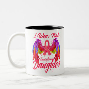 Ich trage Rosa, weil ich meine Töchterwings Liebe Zweifarbige Tasse