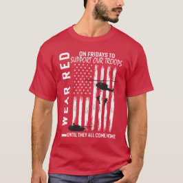 Ich trage Rot am Freitag Militärhilfe für Veterane T-Shirt