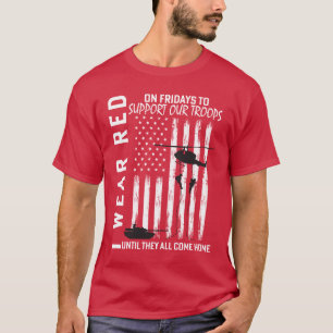 Ich trage Rot am Freitag Militärhilfe für Veterane T-Shirt