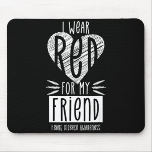 Ich trage Rot für das Bewusstsein für Herz-Kreisla Mousepad