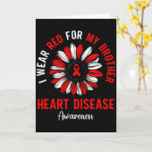 Ich trage Rot für das Bewusstsein für Herzkrankhei Karte (Gelbe Blume)