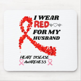 Ich trage Rot für das Bewusstsein für Herzkrankhei Mousepad