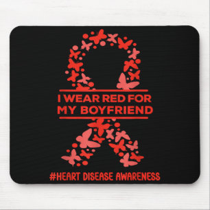 Ich trage Rot für das Bewusstsein für Herzkrankhei Mousepad