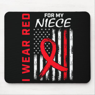 Ich trage Rot für das Herzkrankheitsbewusstsein me Mousepad