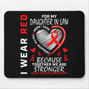 Ich trage Rot für die Herzkrankheit meiner Schwieg Mousepad