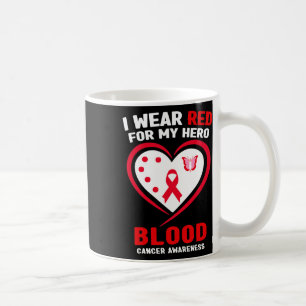 Ich trage Rot für mein Held Blutkrebsbewusstsein Kaffeetasse