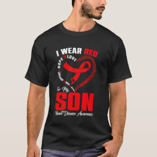 Ich trage Rot für mein Sohn Herzkrankheit Bewussts T-Shirt