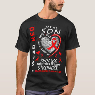 Ich trage Rot für mein Sohn Herzkrankheit-Bewussts T-Shirt
