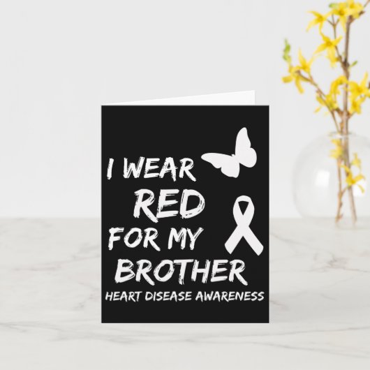 Ich trage Rot für meine Bruderbandkranzkrankheit A Karte (Gelbe Blume)