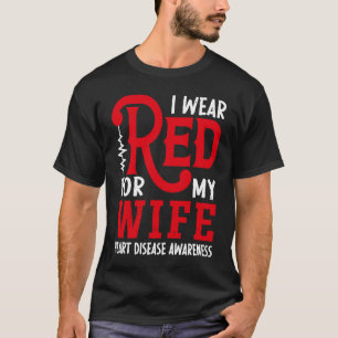Ich trage Rot für meine Ehefrau Amerikanische Herz T-Shirt