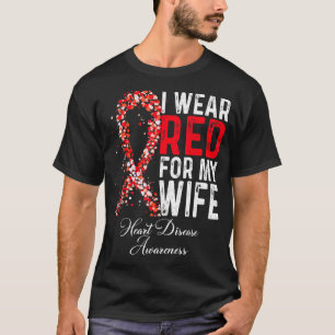 Ich trage Rot für meine Ehefrau Er krankt Bewussts T-Shirt