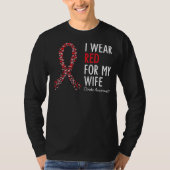Ich trage Rot für meine Ehefrau Stroke Awareness S T-Shirt (Vorderseite)