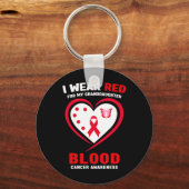 Ich trage Rot für meine Enkelin-Blutkrebs-Aware Schlüsselanhänger (Vorderseite)