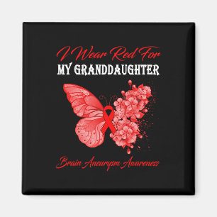 Ich trage Rot für meine Enkelin Brain Aneurysm Magnet