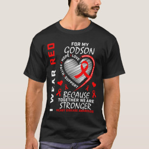 Ich trage Rot für meine Godson Herzerkrankung Bewu T-Shirt